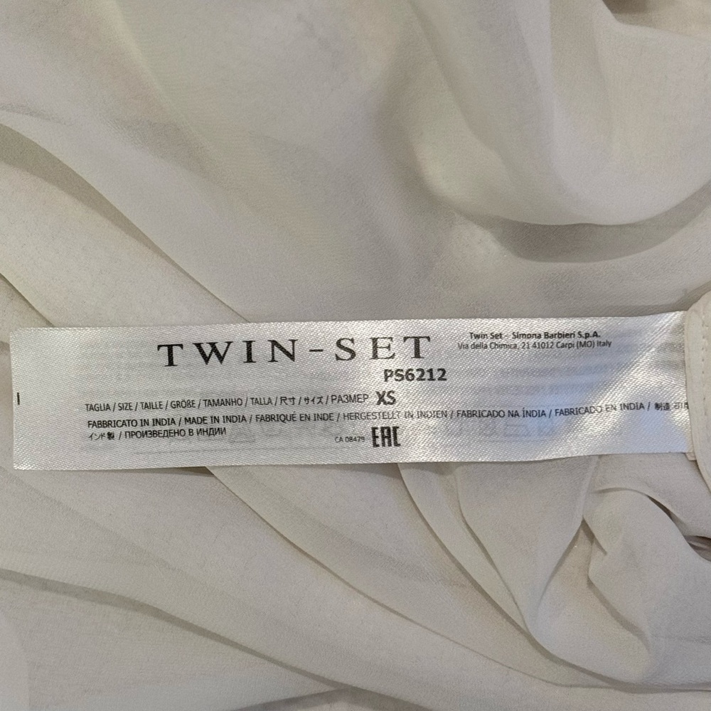 Twin-Set Simona Barbieri White Sequin Dress XS Silk Blend Party Cocktail Italy - Picture 4 of 5